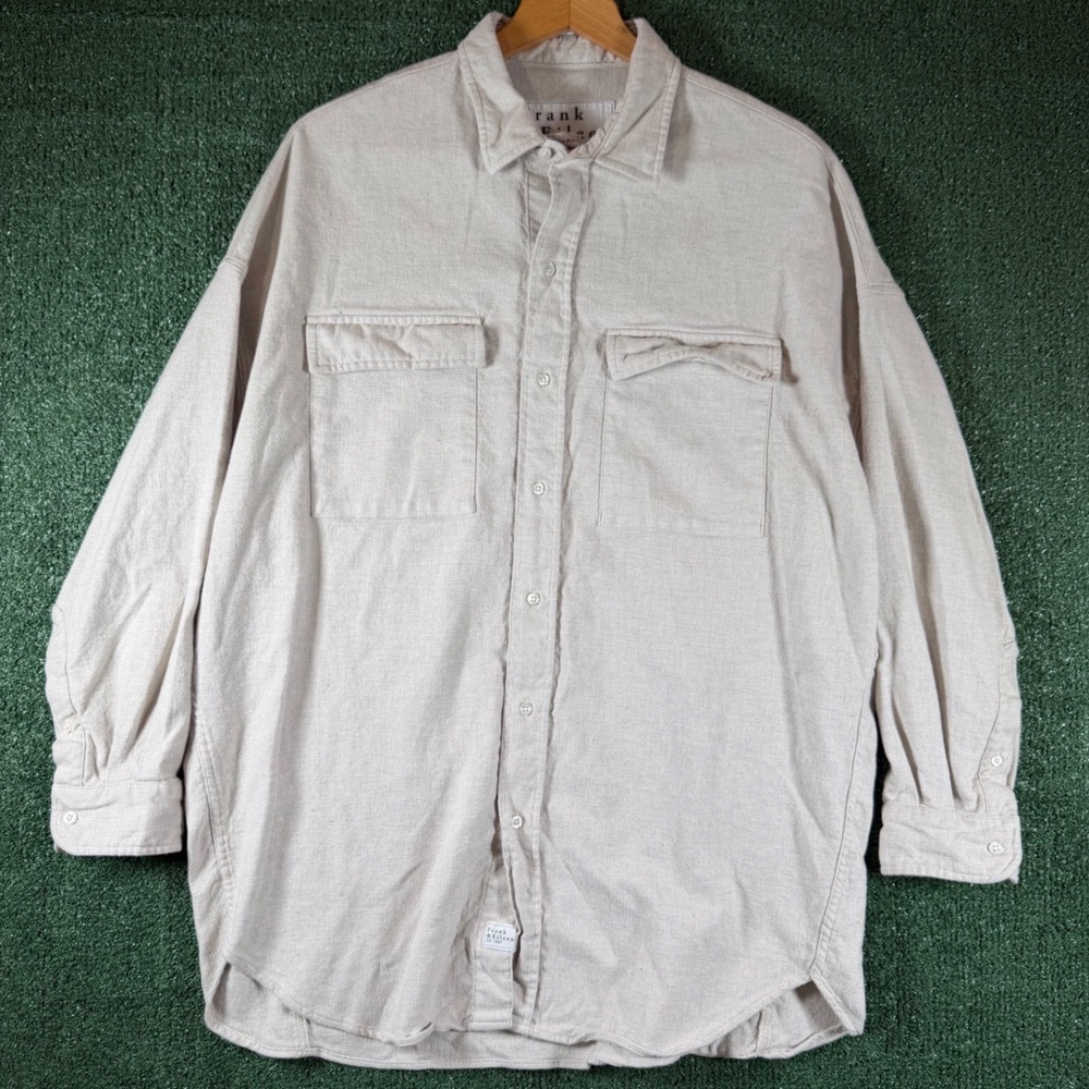 Frank & Eileen McLoughlin Shirt Mens XS/S Oatmeal Excellent Cotton Button Down